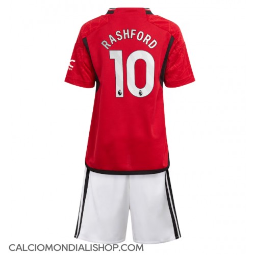 Maglie da calcio Manchester United Marcus Rashford #10 Prima Maglia Bambino 2023-24 Manica Corta (+ Pantaloni corti)